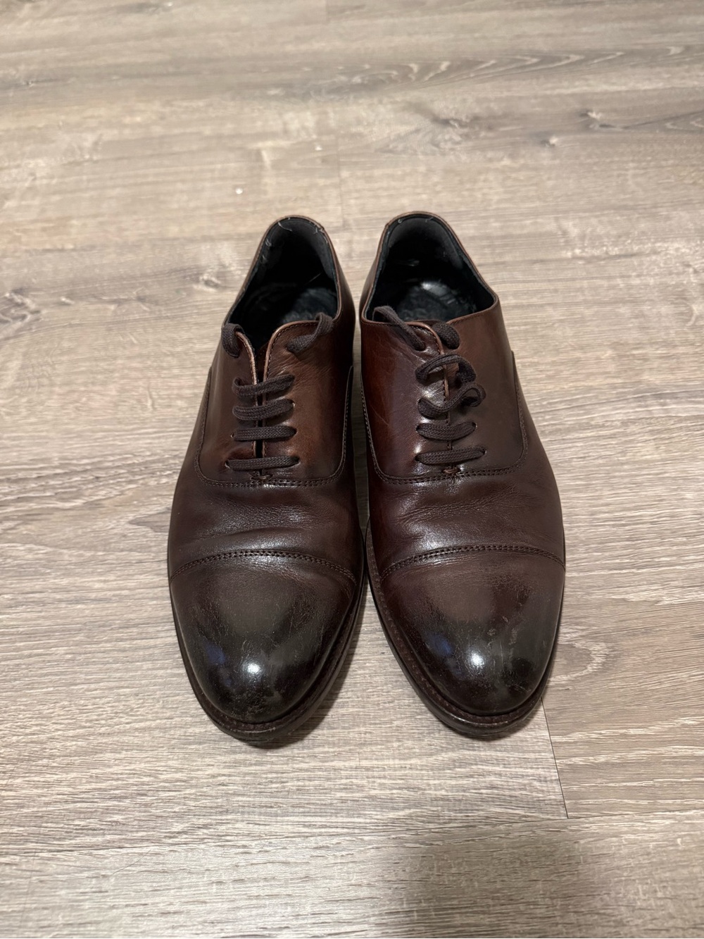 Thursday Boot Company Men's Dark Brown Leather Cap-Toe Oxfords